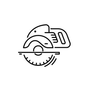 Working tools for construction and repair line icon angle grinder. Stock Illustration
