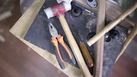 Working tools on desk Stock Footage 124610338