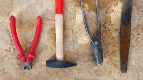 Working tools of different kind of metal. Stock Photos