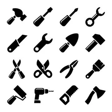 Working tools icon set 库存插图