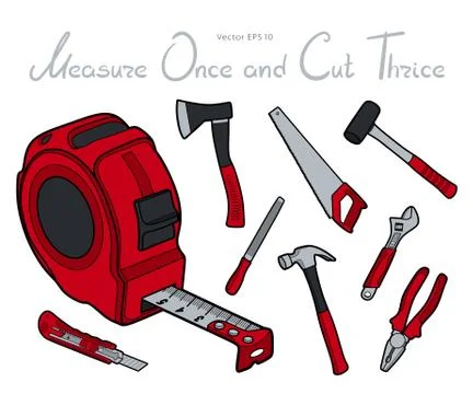 Working tools icon set vector illustration line art Stock Illustration