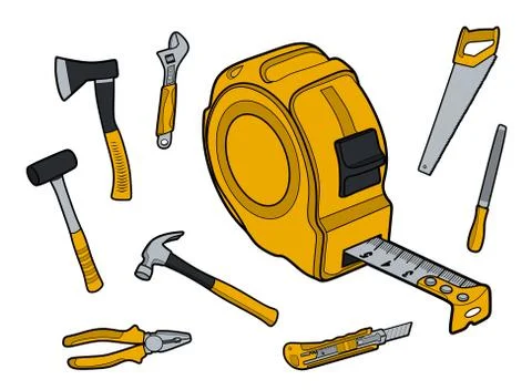 Working tools icon set vector illustration line art Stock Illustration