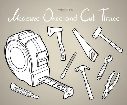 Working tools icon set vector illustration line art Stock Illustration