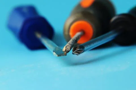 A working tools for scratching some screws. Ready for using Stock Photos
