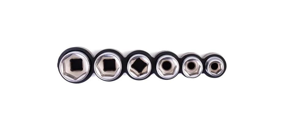 Working tools. Set of heads isolated on white background Stock Photos