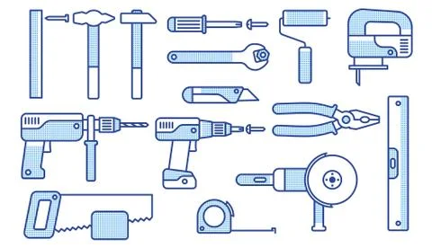 Working tools set Stock-Illustration