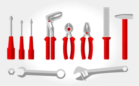 Working tools set Stock Illustration