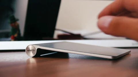 Working on touchpad Video stock 77835481