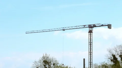 Working tower cranes, buildings Stock Footage 106722067