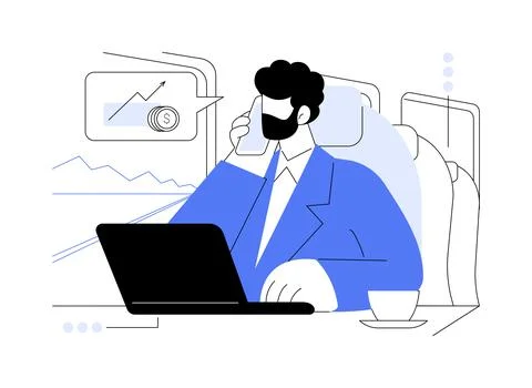 Working on the train abstract concept vector illustration. Stock Illustration