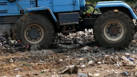 Working truck at dump Stock Footage 78478683
