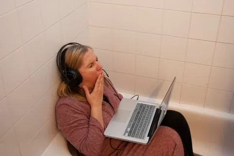 Working in the tub Stock Photos