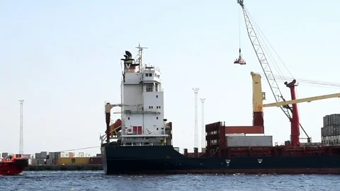 Working tug in harbor Stock Footage 90886019