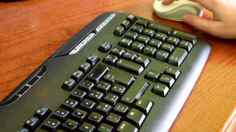 Working typing computer keyboard Stock Footage 74298408