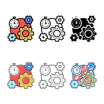 Working variety process time color icon vector Stock Illustration
