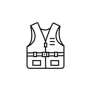 Working vest line icon. Simple design editable Stock Illustration