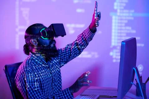 Working virtually Stock Photos