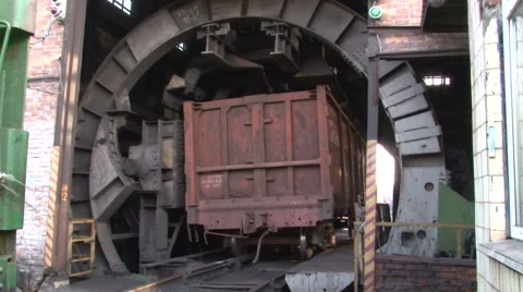 Working wagon tipper Stock Footage 57107240