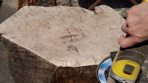 Working of walnut wood Stock Footage 124023939