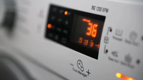 Working washing machine close up shot Stock Footage 321606048