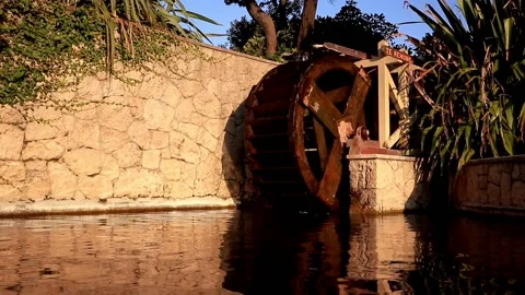 Working Water Mill Stock Footage 145665548