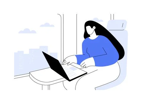 Working on the way isolated cartoon vector illustrations. Stock Illustration