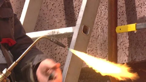 Working welder at the factory Stock Footage 153475471