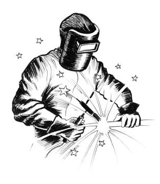 Working welder Stock Illustration