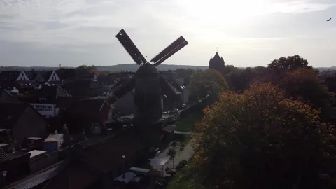 Working wind mill Stock Footage 220334371