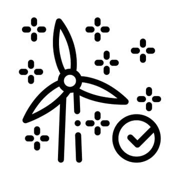 Working windmill icon vector outline illustration Stock Illustration
