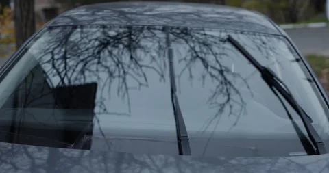 Working windshield wipers in a car. Video contains original audio. Stock Footage 322004307