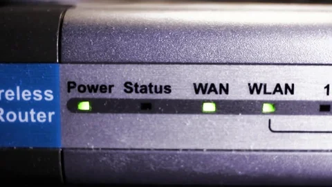 Working wireless router close up Stock Footage 79790217