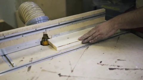 Working with wood using a special machine. Industrial tool. 스톡 동영상 72253576