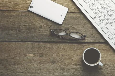 Working wooden table Stock Photos