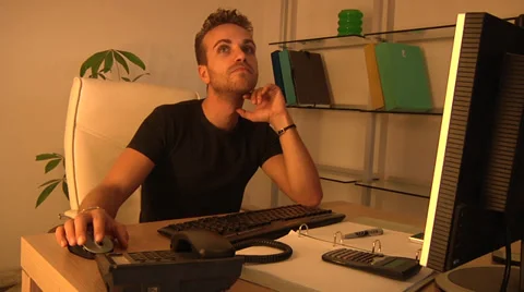 Working young man. Stock Footage 31647745