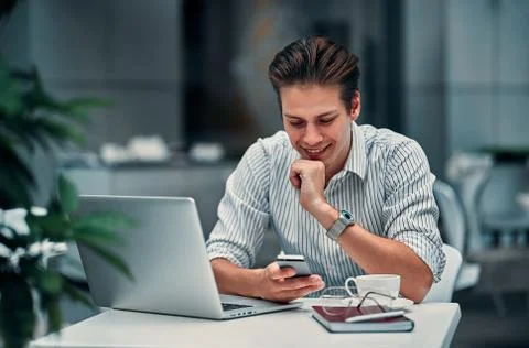 Working young man Stock Photos