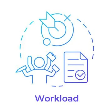Workload blue gradient concept icon Stock Illustration