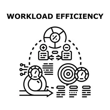 Workload efficiency concept for business optimization Stock Illustration