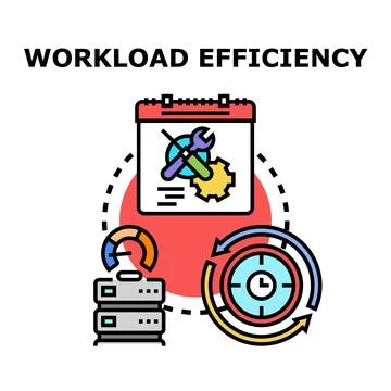 Workload efficiency concept optimizing time management with data Stock Illustration