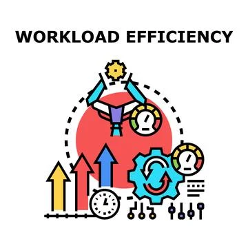 Workload efficiency optimizing business process automation Stock Illustration