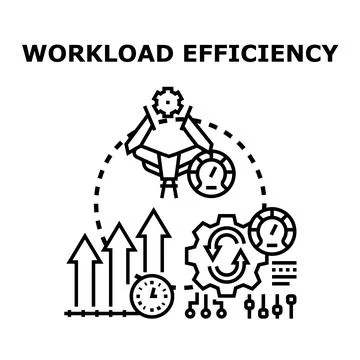 Workload efficiency optimizing business process automation Stock Illustration