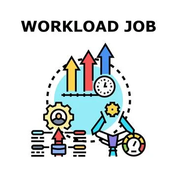 Workload job management and productivity growth concept Stock Illustration