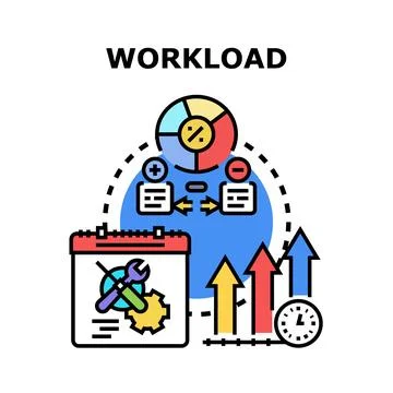 Workload management concept with planning and analysis Stock Illustration