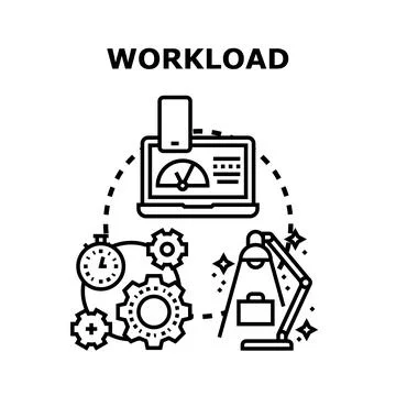 Workload management concept with work process planning イラスト素材
