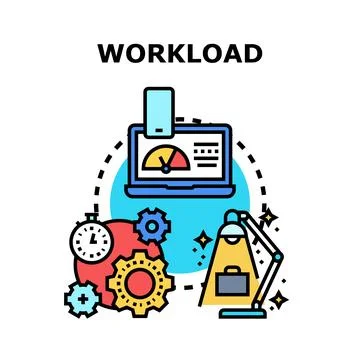 Workload management concept with work process planning イラスト素材
