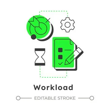 Workload modern linear concept icon Stock Illustration