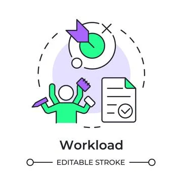 Workload multi color concept icon Stock Illustration