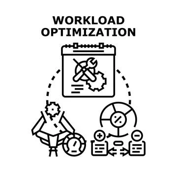 Workload optimization planning and implementation strategy Stock Illustration