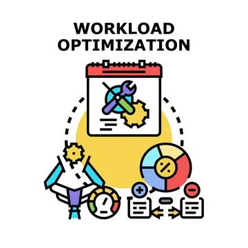Workload optimization planning and implementation strategy Stock Illustration