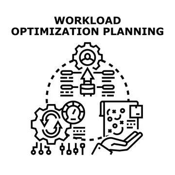 Workload optimization planning concept for efficient management Stock Illustration